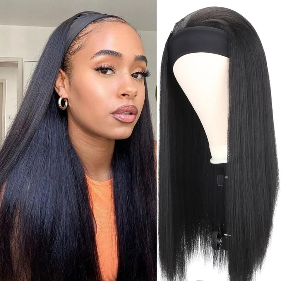 Bandeau wig lisse